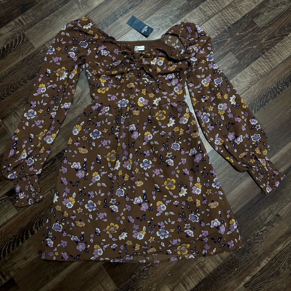 Hollister Brown Floral Dress